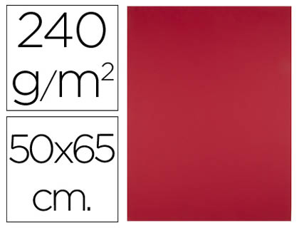Cartulina Liderpapel 50x65cm. 240g/m² rojo Navidad